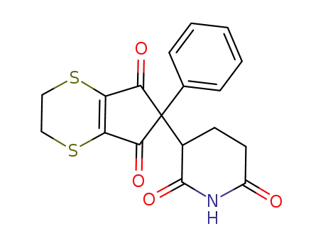 Molecular Structure of 76059-14-8 (3-(2-(1,3-Dioxo-2-phenyl-4,5,6,7-tetrahydro-4,7-dithiaindanyl))glutari mide)