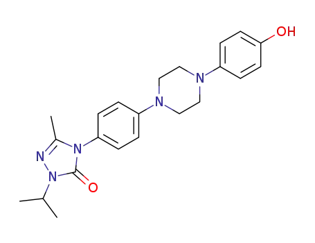 Molecular Structure of 89848-22-6 (3H-1,2,4-Triazol-3-one,
2,4-dihydro-4-[4-[4-(4-hydroxyphenyl)-1-piperazinyl]phenyl]-5-methyl-2-(
1-methylethyl)-)