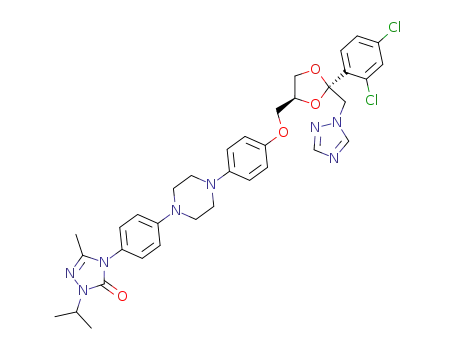 4-[4-(4-{4-[(2R,4S)-2-(2,4-Dichloro-phenyl)-2-[1,2,4]triazol-1-ylmethyl-[1,3]dioxolan-4-ylmethoxy]-phenyl}-piperazin-1-yl)-phenyl]-2-isopropyl-5-methyl-2,4-dihydro-[1,2,4]triazol-3-one