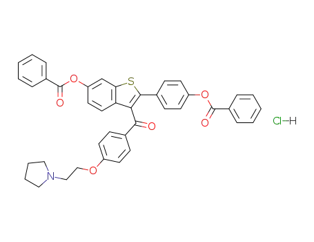 <6-(benzoyloxy)-2-<4-(benzoyloxy)phenyl>benzothien-3-yl><4-<2-(1-pyrrolidinyl)ethoxy>phenyl>methanone hydrochloride