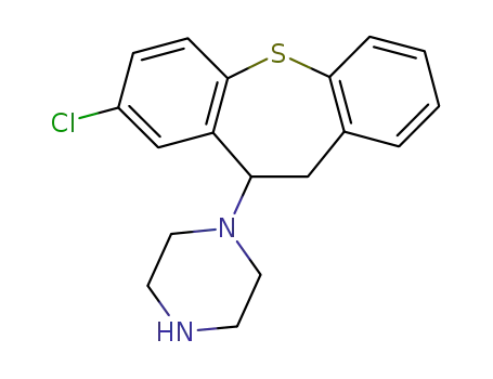 Molecular Structure of 23048-89-7 (Piperazine,1-(8-chloro-10,11-dihydrodibenzo[b,f]thiepin-10-yl)-)