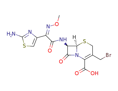 (6R,7R)-7-{2-(2-Amino-thiazol-4-yl)-2-[(Z)-methoxyimino]-acetylamino}-3-bromomethyl-8-oxo-5-thia-1-aza-bicyclo[4.2.0]oct-2-ene-2-carboxylic acid