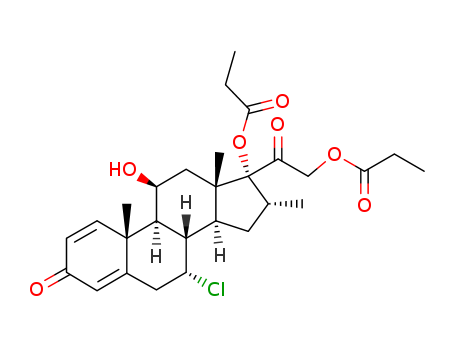 Pregna-1,4-diene-3,20-dione,7-chloro-11-hydroxy-16-methyl-17,21-bis(1-oxopropoxy)-, (7a,11b,16a)-