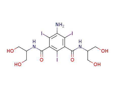 Molecular Structure of 60166-98-5 (IOPAMIDOL RELATED COMPOUND A (50 MG) (N,N'-BIS-(1,3-DIHYDROXY-2-PROPYL)-5-AMINO-2,4,6-TRIIO-DOISO-PHTHALAMIDE))