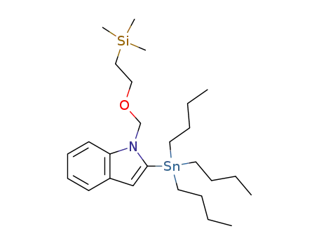 Molecular Structure of 153432-70-3 (1H-Indole, 2-(tributylstannyl)-1-[[2-(trimethylsilyl)ethoxy]methyl]-)