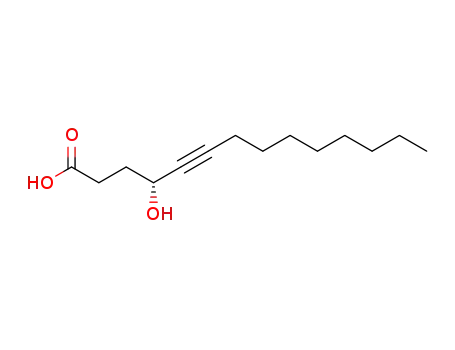 Molecular Structure of 88939-18-8 (5-Tetradecynoic acid, 4-hydroxy-, (R)-)