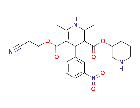 2-cyanoethyl 3-piperidinyl 1,4-dihydro-2,6-dimethyl-4-(3-nitrophenyl)-3,5-pyridinedicarboxylate