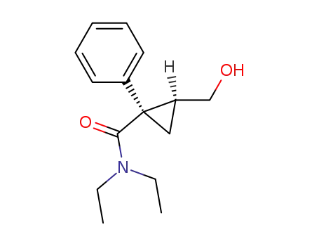 Molecular Structure of 172016-06-7 (rac N,N-diethyl-2-(hydroxyMethyl)-1-phenyl-cyclopropanecarboxaMide)