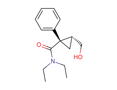 Molecular Structure of 172015-99-5 (Cyclopropanecarboxamide,N,N-diethyl-2-(hydroxymethyl)-1-phenyl-,(1S,2R)-)
