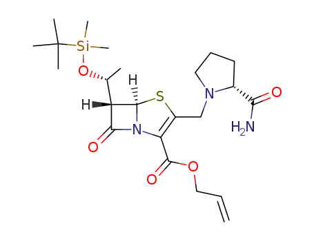 allyl (5R,6S)-2-<((2R)-1-prolinamido)methyl>-6-<(R)-1-<(tert-butyldimethylsilyl)oxy>ethyl>penem-3-carboxylate