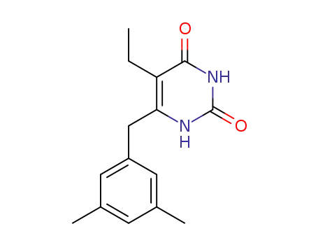 Molecular Structure of 171048-65-0 (2,4(1H,3H)-Pyrimidinedione, 6-[(3,5-dimethylphenyl)methyl]-5-ethyl-)
