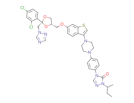 2-sec-Butyl-4-[4-(4-{6-[(2R,4S)-2-(2,4-dichloro-phenyl)-2-[1,2,4]triazol-1-ylmethyl-[1,3]dioxolan-4-ylmethoxy]-benzo[b]thiophen-3-yl}-piperazin-1-yl)-phenyl]-2,4-dihydro-[1,2,4]triazol-3-one