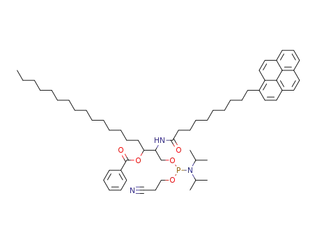 3-O-benzoyl-2-N-(4-(1-pyrenyl)decanoyl)-D,L-erythro-sphinganine-1-O-(N,N-diisopropylamino)-2-cyanoethylphosphine