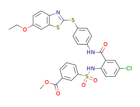 3-{4-chloro-2-[4-(6-ethoxy-benzothiazol-2-ylsulfanyl)-phenylcarbamoyl]-phenylsulfamoyl}-benzoic acid methyl ester