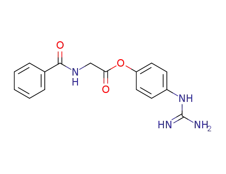 Molecular Structure of 288608-40-2 (Glycine, N-benzoyl-, 4-[(aminoiminomethyl)amino]phenyl ester)