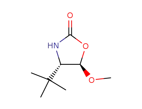 Molecular Structure of 335627-81-1 (2-Oxazolidinone,4-(1,1-dimethylethyl)-5-methoxy-,(4S,5R)-(9CI))