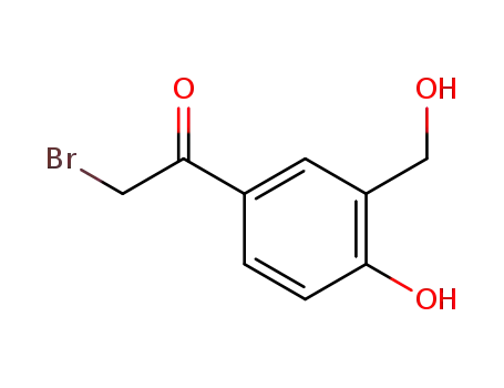 Molecular Structure of 62932-94-9 (2-BROMO-1-[4-HYDROXY-3-(HYDROXYMETHYL)PHENYL]ETHAN-1-ONE)