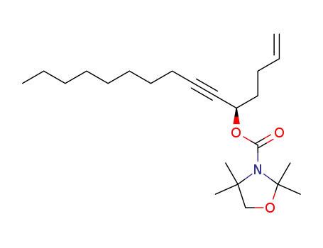 Molecular Structure of 397300-89-9 (3-Oxazolidinecarboxylic acid, 2,2,4,4-tetramethyl-,
(1R)-1-(3-butenyl)-2-undecynyl ester)