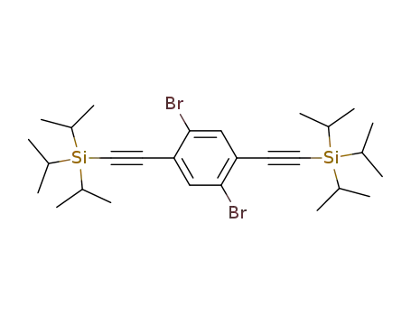Molecular Structure of 478190-86-2 (Silane,
[(2,5-dibromo-1,4-phenylene)di-2,1-ethynediyl]bis[tris(1-methylethyl)-)
