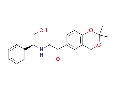 Molecular Structure of 380414-67-5 (Ethanone,
1-(2,2-dimethyl-4H-1,3-benzodioxin-6-yl)-2-[[(1S)-2-hydroxy-1-phenyleth
yl]amino]-)