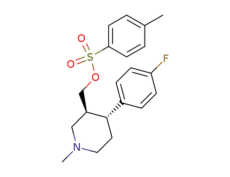 Molecular Structure of 317323-77-6 (trans-(-)-4-(4-Fluorophenyl)-1-methyl-3-[(4-toluenesulfonyloxy)methyl]piperidine)