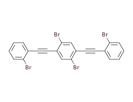 Molecular Structure of 625389-87-9 (Benzene, 1,4-dibromo-2,5-bis[(2-bromophenyl)ethynyl]-)