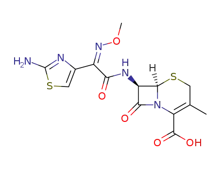 (6R,7R)-7-[[(2Z)-2-(2-amino-1,3-thiazol-4-yl)-2-methoxyiminoacetyl]amino]-3-methyl-8-oxo-5-thia-1-azabicyclo[4.2.0]oct-2-ene-2-carboxylic acid