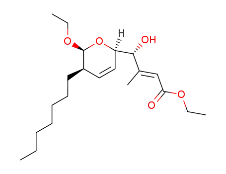 Molecular Structure of 848187-90-6 (2-Butenoic acid,
4-[(2R,5R,6S)-6-ethoxy-5-heptyl-5,6-dihydro-2H-pyran-2-yl]-4-hydroxy-3
-methyl-, ethyl ester, (2E,4R)-)