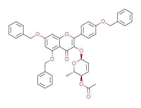 4H-1-Benzopyran-4-one,
3-[[(2S,5R,6S)-5-(acetyloxy)-5,6-dihydro-6-methyl-2H-pyran-2-yl]oxy]-5,
7-bis(phenylmethoxy)-2-[4-(phenylmethoxy)phenyl]-