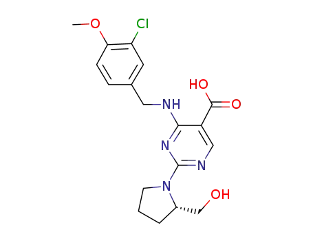 4-{[(3-chloro-4-methoxyphenyl)methyl]amino}-2-[(2S)-2-(hydroxymethyl)pyrrolidin-1-yl]pyrimidine-5-carboxylic acid