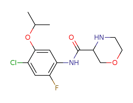 Molecular Structure of 193342-47-1 (3-Morpholinecarboxamide,
N-[4-chloro-2-fluoro-5-(1-methylethoxy)phenyl]-)