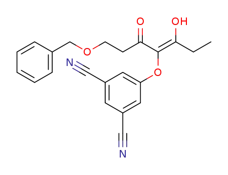 Molecular Structure of 473924-11-7 (1,3-Benzenedicarbonitrile,
5-[[(1E)-2-hydroxy-1-[1-oxo-3-(phenylmethoxy)propyl]-1-butenyl]oxy]-)