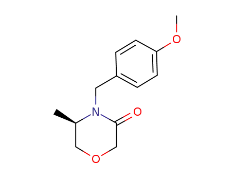 Molecular Structure of 570398-22-0 (3-Morpholinone, 4-[(4-methoxyphenyl)methyl]-5-methyl-, (5R)-)