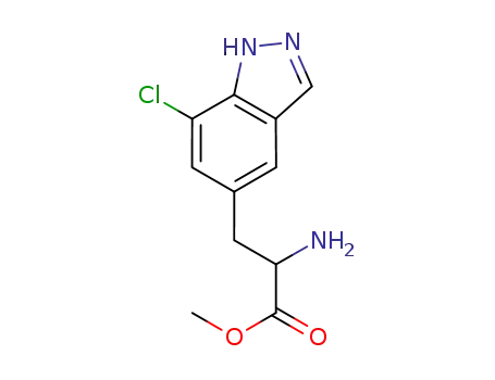 Molecular Structure of 635712-47-9 (1H-Indazole-5-propanoic acid, a-amino-7-chloro-, methyl ester)