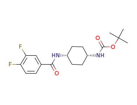 Molecular Structure of 771553-05-0 (Carbamic acid, [cis-4-[(3,4-difluorobenzoyl)amino]cyclohexyl]-,
1,1-dimethylethyl ester)