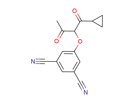 Molecular Structure of 675198-31-9 (1,3-Benzenedicarbonitrile, 5-[1-(cyclopropylcarbonyl)-2-oxopropoxy]-)