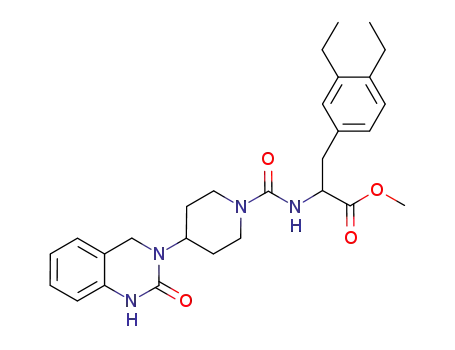 Molecular Structure of 686297-92-7 (Phenylalanine,
N-[[4-(1,4-dihydro-2-oxo-3(2H)-quinazolinyl)-1-piperidinyl]carbonyl]-3,4-
diethyl-, methyl ester)