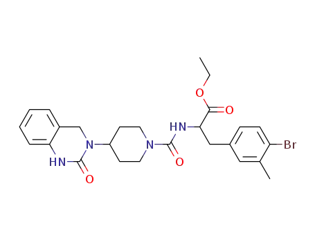 Molecular Structure of 688021-09-2 (Phenylalanine,
4-bromo-N-[[4-(1,4-dihydro-2-oxo-3(2H)-quinazolinyl)-1-piperidinyl]carb
onyl]-3-methyl-, ethyl ester)