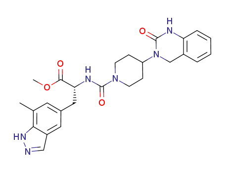 (R)-methyl-2-(4-(2-oxo-1,2-dihydroquinazolin-3(4H)-yl)piperidine-1-carboxamido)-3-(7-methyl-1H-indazol-5-yl)propanoate
