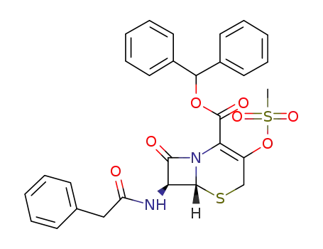 benzhydryl 7β-[(phenylacetyl)amino]-3-[(methylsulfonyl)oxy]-3-cephem-4-carboxylate