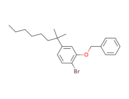 Molecular Structure of 70120-16-0 (1-BroMo-4-(1,1-diMethylheptyl)-2-(phenylMethoxy)-benzene)