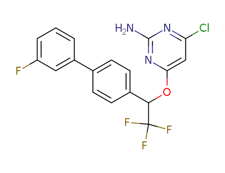 Molecular Structure of 945978-64-3 (4-Chloro-6-[2,2,2-trifluoro-1-(3\'-fluoro[1,1\'-biphenyl]-4-yl)ethoxy]-2-pyrimidinamine)