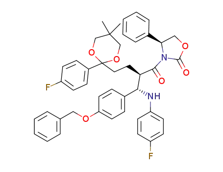 3-{(2R,3S)-3-[(4-fluorophenyl)amino]-2-[2-(4-fluorophenyl)-5,5-dimethyl-1,3-dioxan-2-yl]-3-[4-(benzyloxy)phenyI]propanoyl}-(4S)-4-phenyl-1,3-oxazolidin-2-one