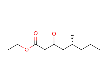 Molecular Structure of 874208-98-7 (Octanoic acid, 5-methyl-3-oxo-, ethyl ester, (5R)-)