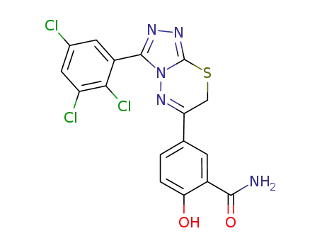 6-(3-carbamoyl-4-hydroxyphenyl)-3-(2,3,5-trichlorophenyl)-7H-[1,2,4]triazolo[3,4-b][1,3,4]thiadiazine