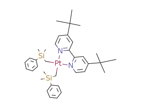 bis-(dimethyl(phenyl)silylmethyl)(4,4'-di-tert-butyl-2,2'-bipyridyl)platinum(II)