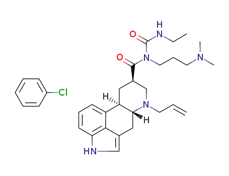 1-((6-allylergolin-8β-yl)-carbonyl)-1-(3-dimethylaminopropyl)-3-ethylurea chlorobenzene solvate