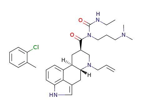 1-((6-allylergolin-8β-yl)-carbonyl)-1-(3-dimethylaminopropyl)-3-ethylurea 2-chlorotoluene solvate