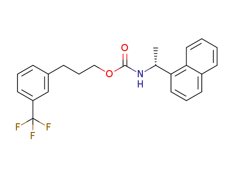 Molecular Structure of 915979-44-1 (N-[(1R)-1-(1-Naphthalenyl)ethyl]carbamic acid 3-[3-(trifluoromethyl)phenyl]propyl] ester)