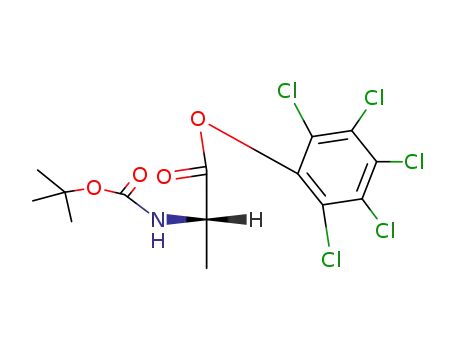 Molecular Structure of 17693-17-3 (L-Alanine, N-[(1,1-dimethylethoxy)carbonyl]-, pentachlorophenyl ester)